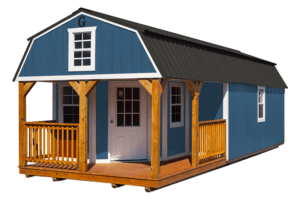 Wraparound Porch Lofted Barn Cabin Painted